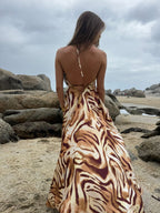 Amaya Leela Dress, satin maxi dress, made in Cape Town