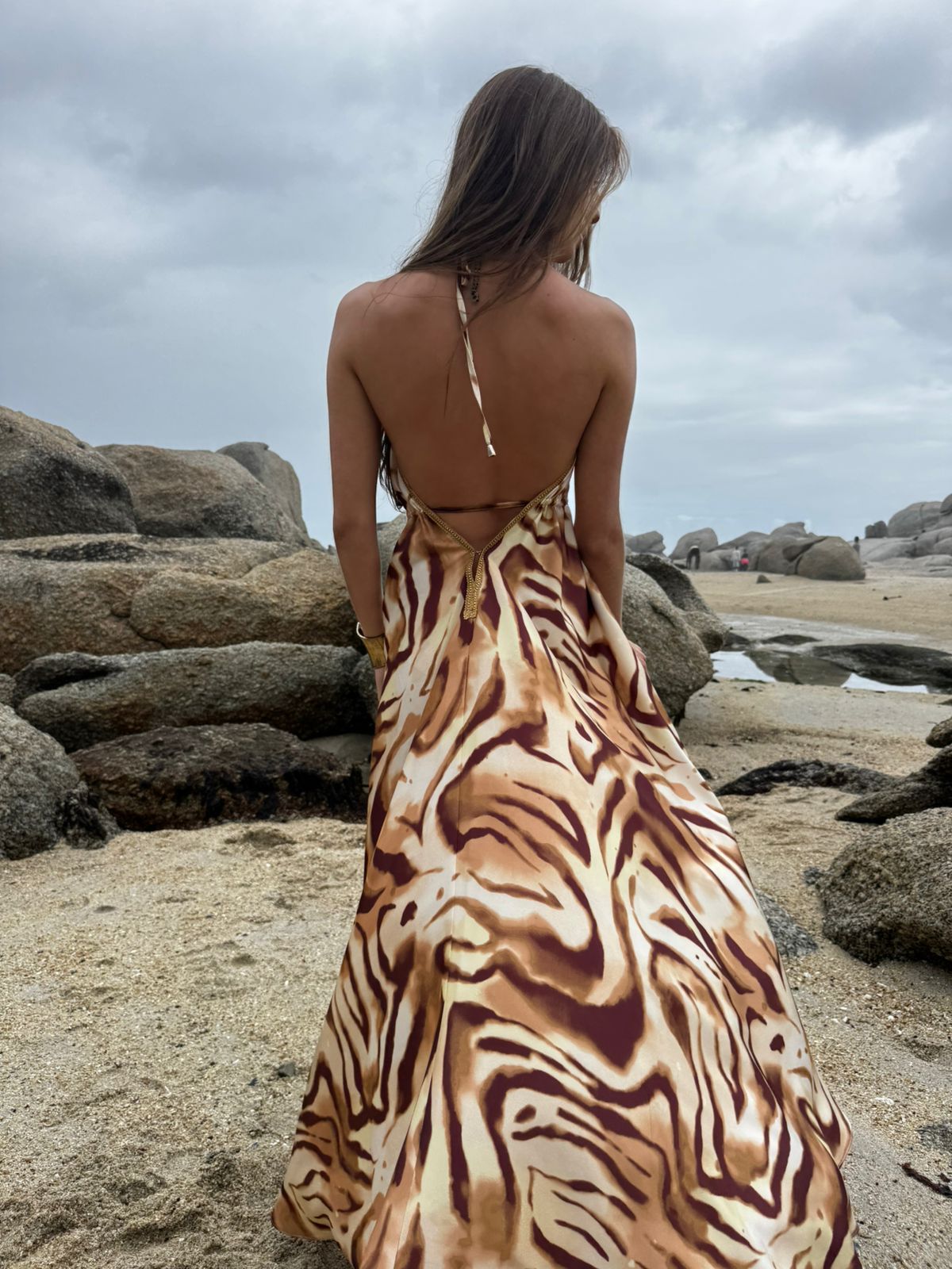Amaya Leela Dress, satin maxi dress, made in Cape Town