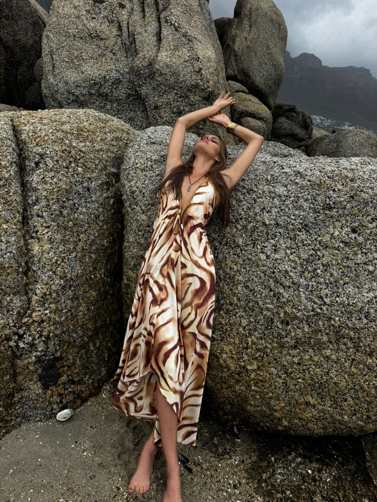 Amaya Leela Dress, satin maxi dress, made in Cape Town
