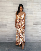 Amaya Leela Dress, satin maxi dress, made in Cape Town