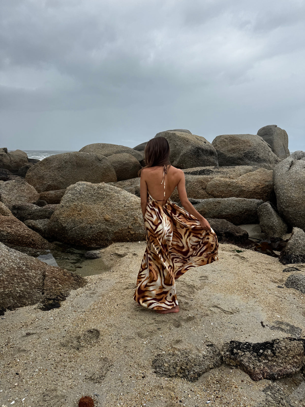 Amaya Leela Dress, satin maxi dress, made in Cape Town